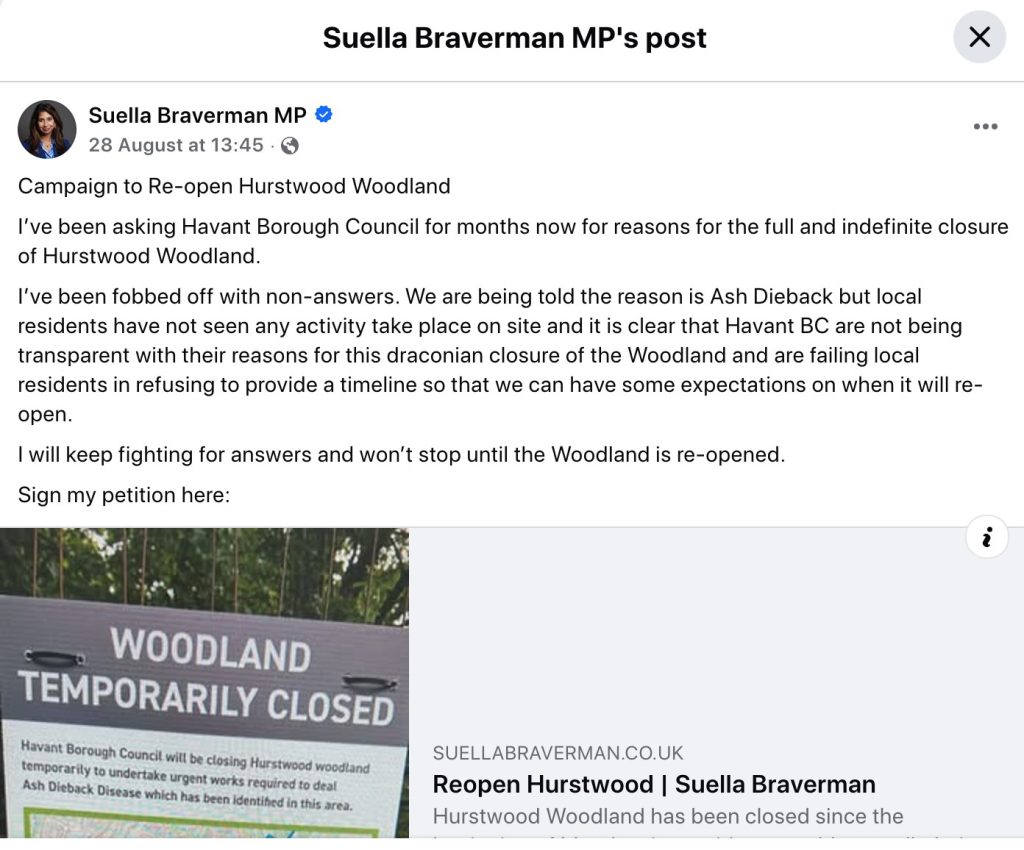 Suella Braverman update on Hurstwood closure